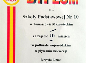 III miejsce w półfinale wojewódzkim w pływaniu dziewcząt