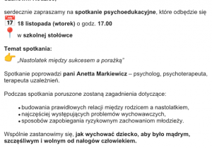 spotkanie rodziców uczniów klas 5